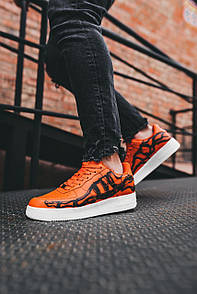 Кросівки чоловічі жовтогарячі Nike Air Force Low Skeleton QS (05675)