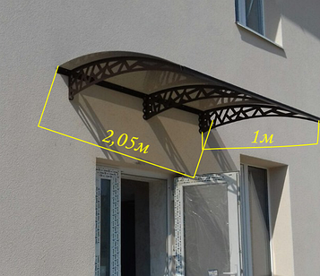 Дашок 2.05 x 1 м Hi-tech, металевий з монолітним полікарбонатом