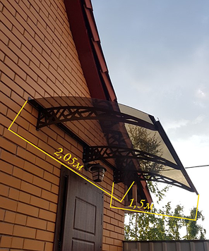 Дашок 2.05 x 1.5 м Hi-tech, металевий з монолітним полікарбонатом