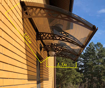 Дашок 3.05 x 1.5 м Hi-tech, металевий з монолітним полікарбонатом