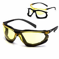 Защитные тактические очки противоосколочные с уплотнителем от Pyramex PROXIMITY (Anti-Fog) страйкбол Желтые