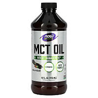 Масло МСТ NOW Foods, Sports "MCT Oil" для контроля и снижения веса, вкус ваниль и фундук (473 мл)