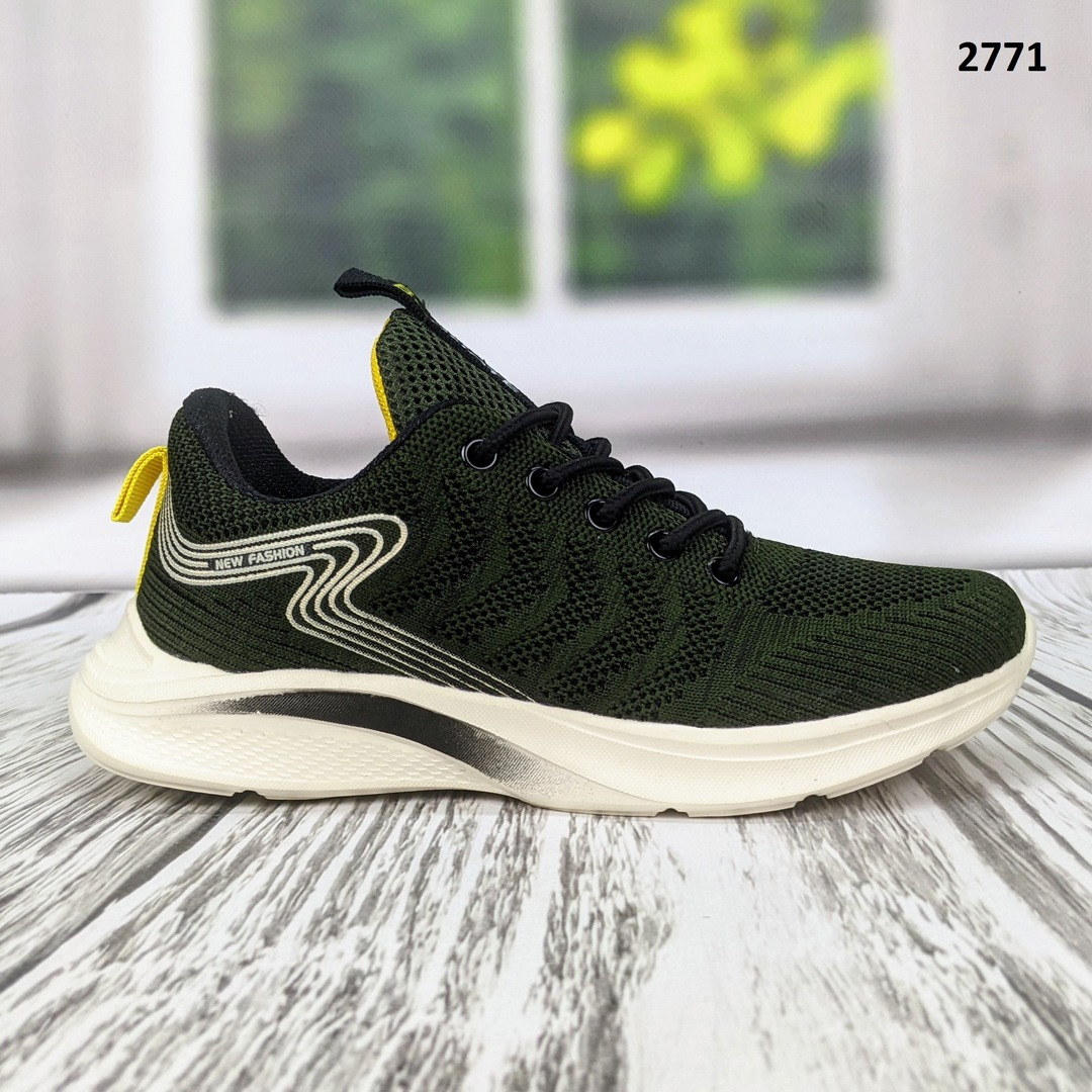 Кросівки жіночі текстильні хакі сітка на білій пінковій підошві Bonote, фото 1