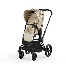 Прогулянкова коляска Cybex Priam 4.0 Simply Flowers Beige шасі Matt Black