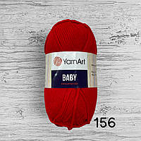 Акрилова пряжа YarnArt Baby / ЯрнАрт бебі 156, червоний