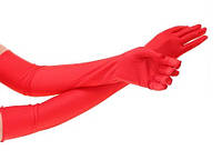 Перчатки красные выше локтя