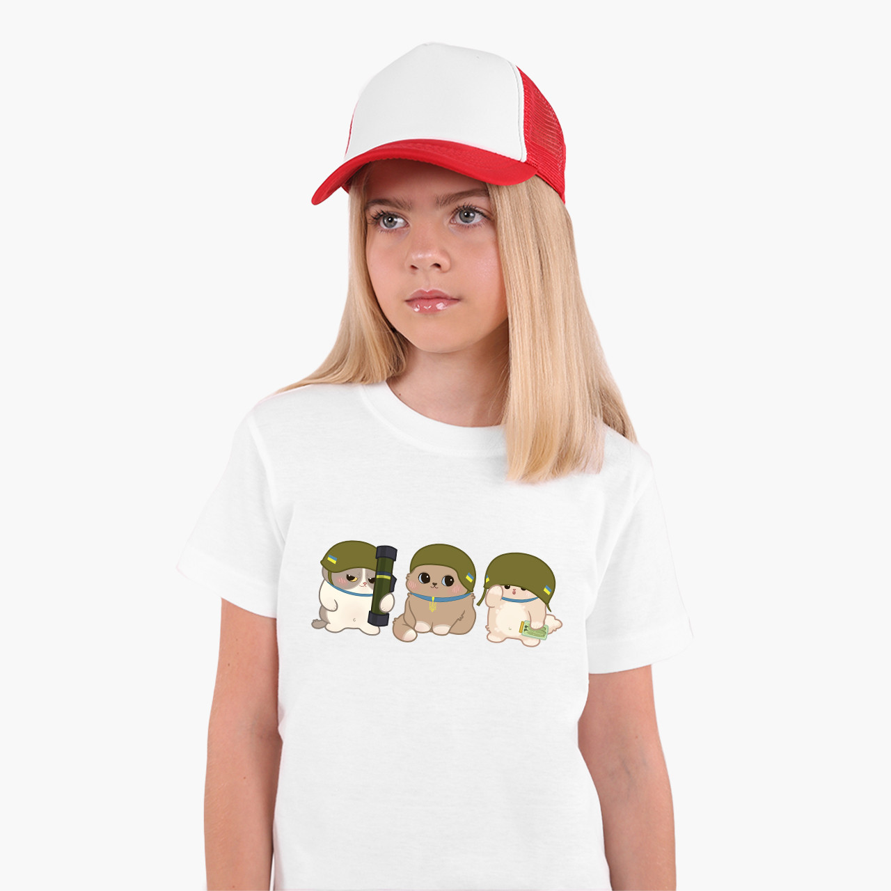 Дитяча футболка ВСУ котики, футболка для дітей Патріотичні, фото 1