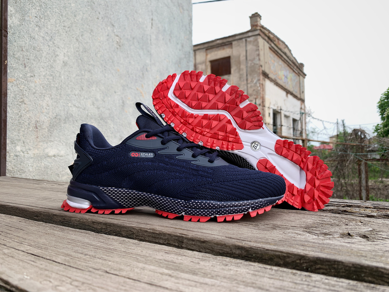 Чоловічі кросівки BaS Styles сині з червоним