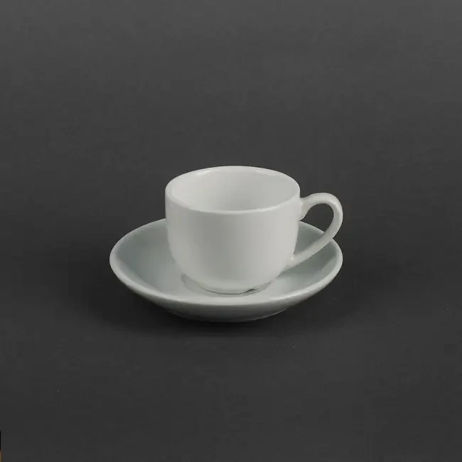 Чашка з блюдцем 90мл. порцелянова, біла espresso Helios