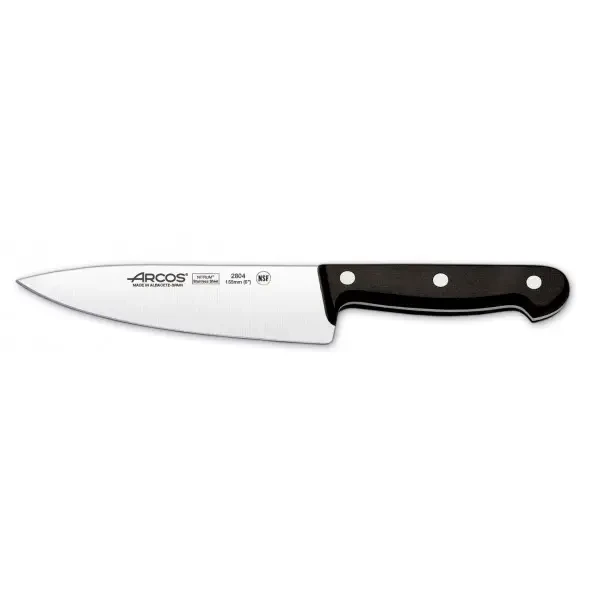 Кухонный нож поварской 15,5 см. Universal, Arcos с черной пластиковой ручкой (280404) - фото 1 - id-p1623062623