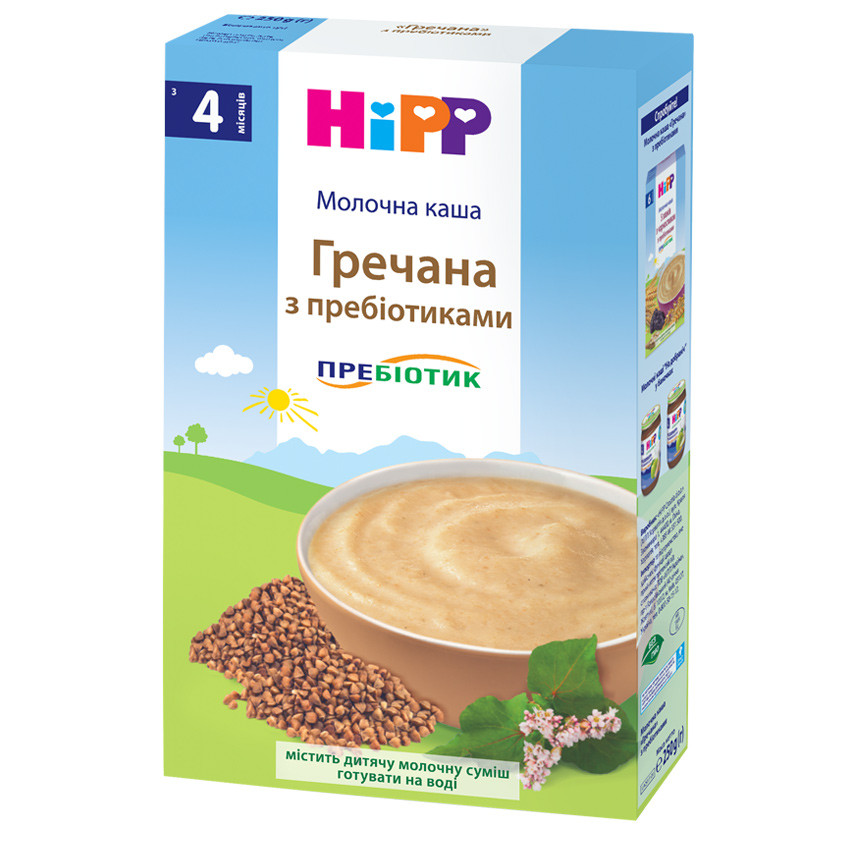 Молочна каша Гречана з пребіотиками HIPP від 4 місяців 250 гр