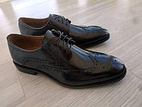 Классические броги туфли мужские кожаные черные Sensor. Туфли из натуральной кожи Сенсор весна осень