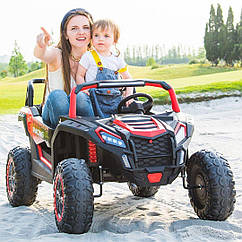 Дитячий електромобіль двомісний Bambi M 4627 EBLR-3 Баггі (4 мотори по 200W, USB, Bluet-MP3) червоний