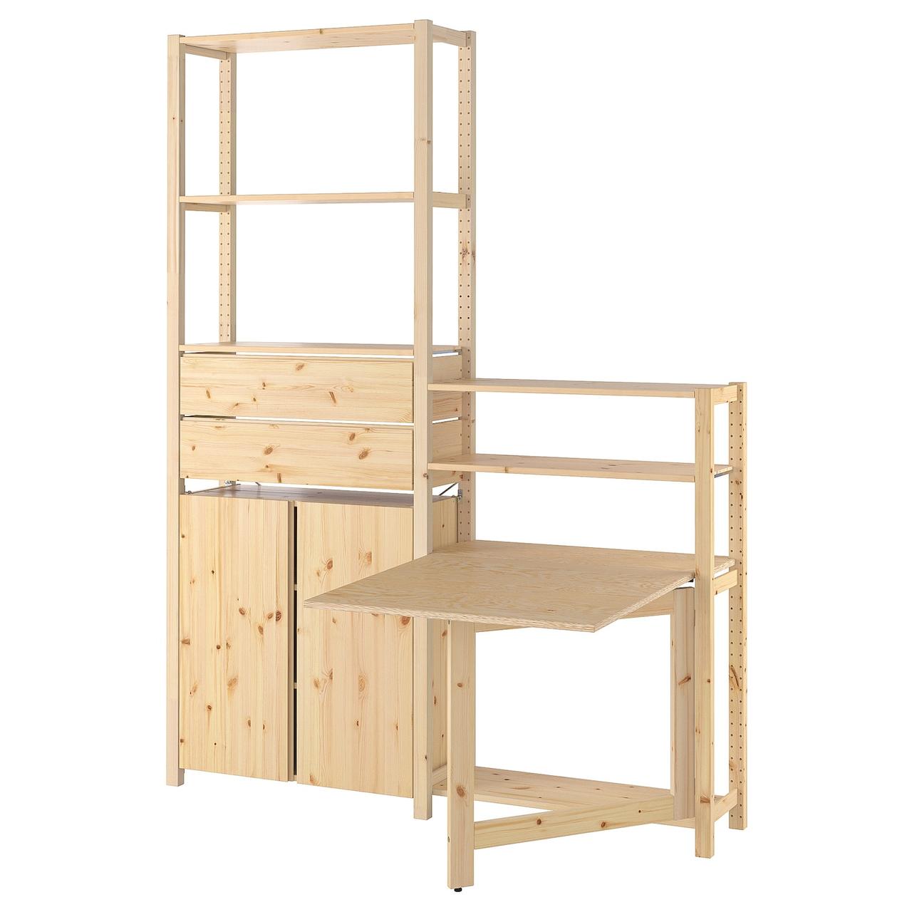 IKEA 2 сек/шкаф с откидным столиком IVAR (194.849.17) - фото 1 - id-p1623107010