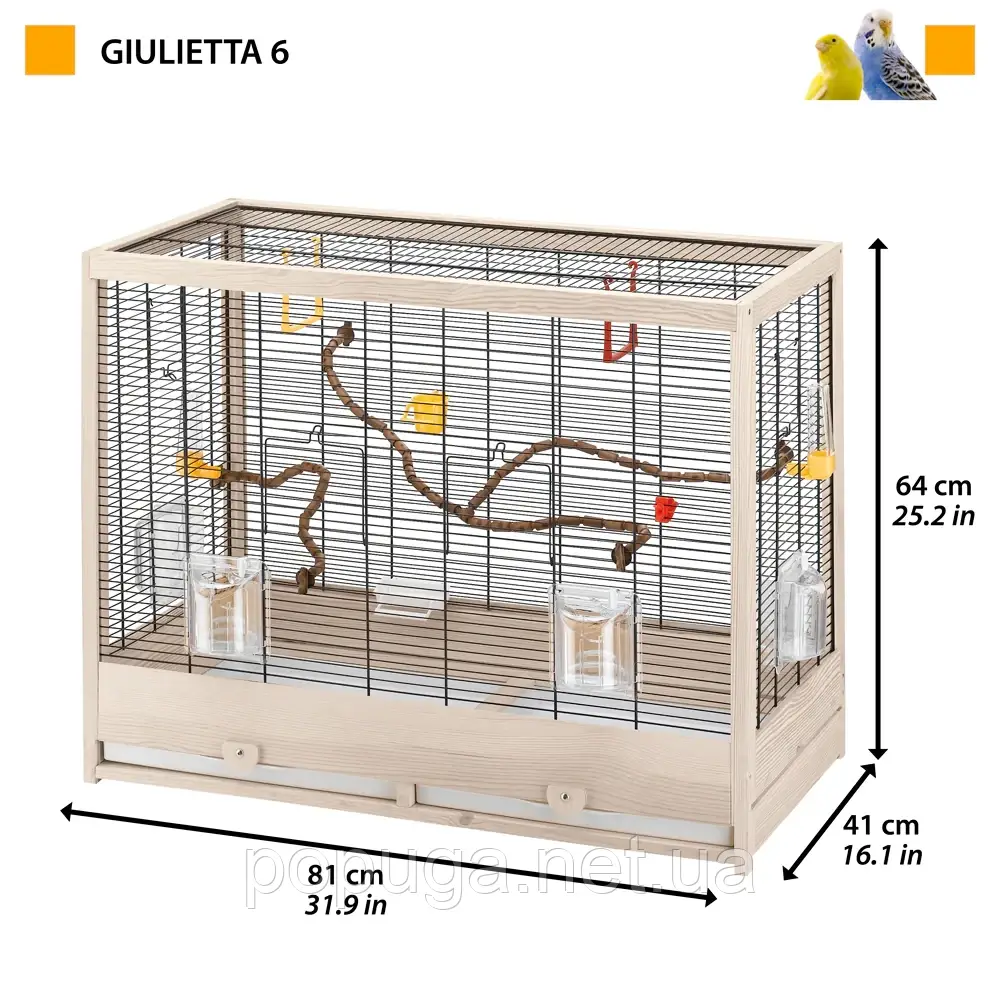 Клітка для дрібних птахів Ferplast Giulietta6, 81*41*64 см