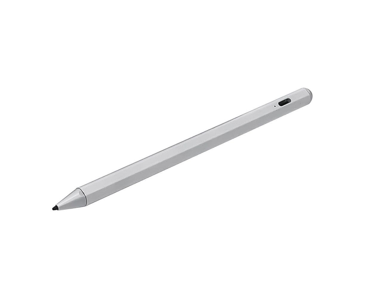 Стілус ємнісний (високоточний, алюмінієвий) для Apple iPad з батареєю та кнопкою вкл | викл (Білий)