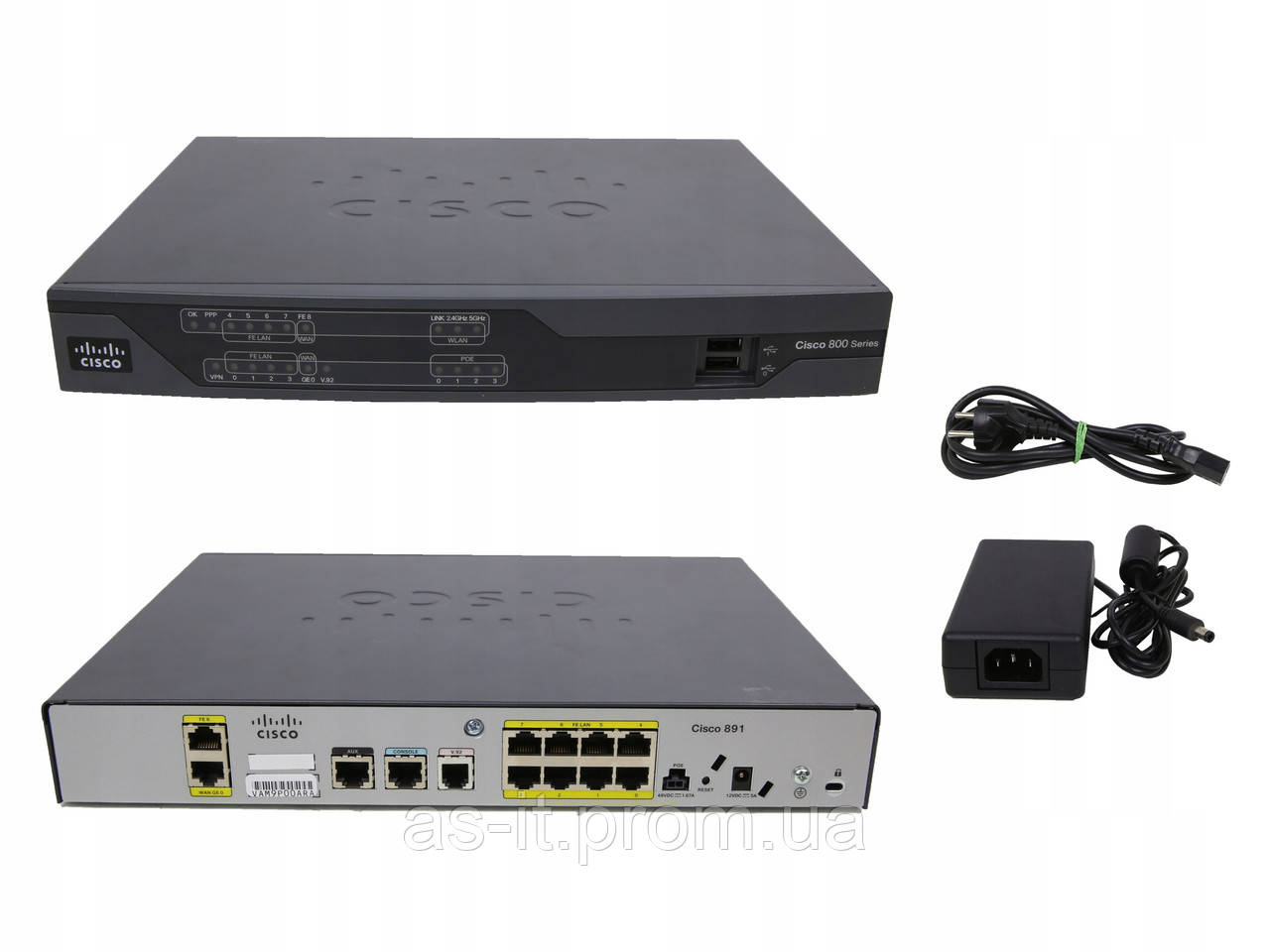 БУ Маршрутизатор Cisco 891-K9, 8 x Fast Ethernet, 1 x GB WAN, 2 x Console (RJ-45), 2 x USB 2.0 - фото 1 - id-p1623125709