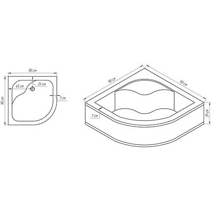 Душовий піддон Doros RH 90, фото 2