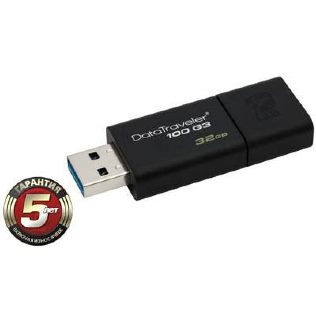 USB флеш накопитель Kingston 32Gb DataTraveler 100 Generation 3 USB3.0 (DT100G3/32GB) - фото 2 - id-p1570613057