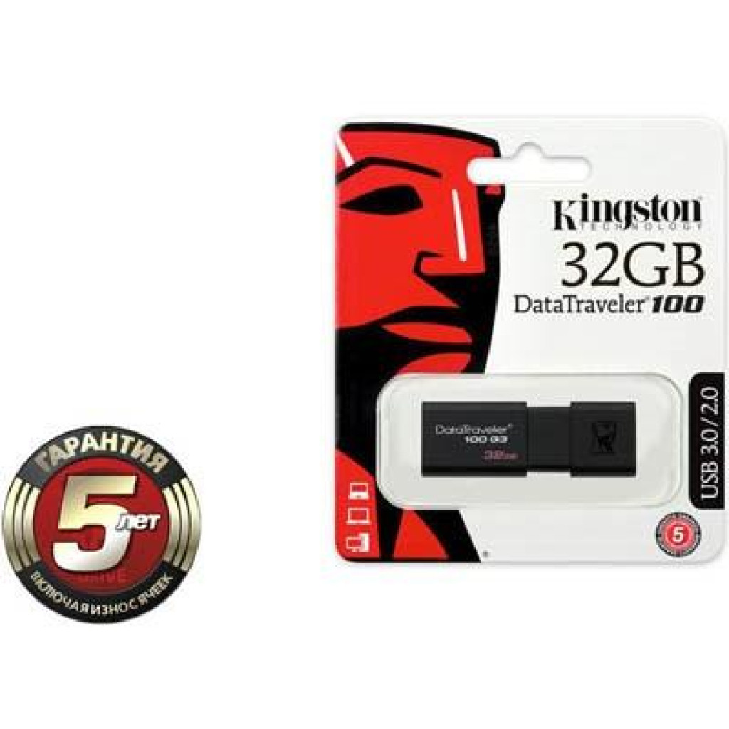USB флеш накопитель Kingston 32Gb DataTraveler 100 Generation 3 USB3.0 (DT100G3/32GB) - фото 3 - id-p1570613057