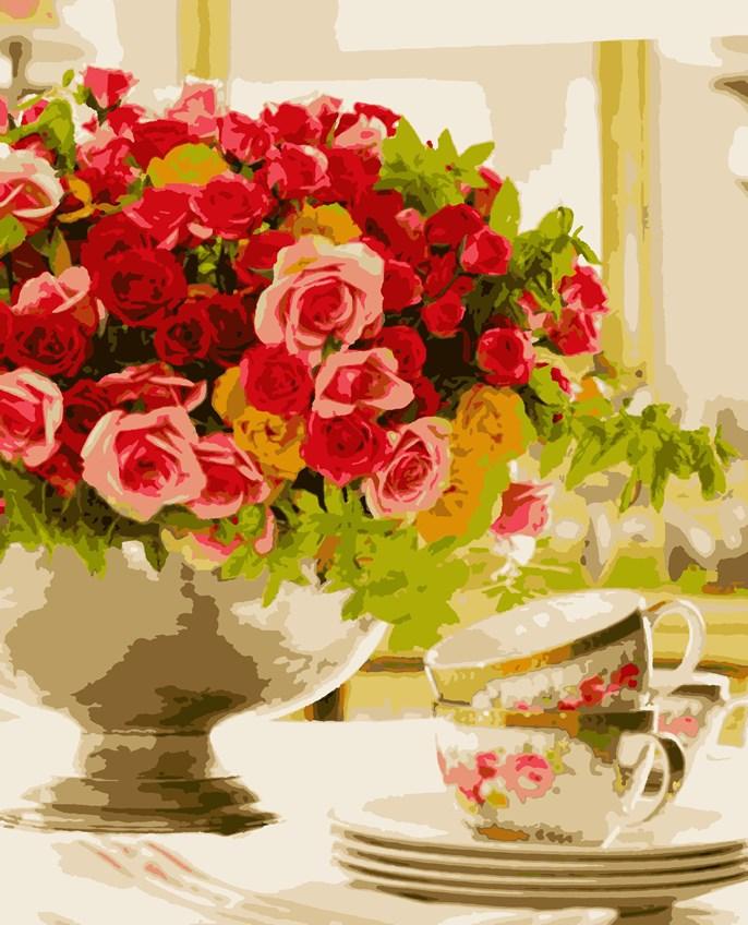 Акційна Розмальовка по номерах Artissimo Трояндовий настрій (PN2309) 40 х 50 см