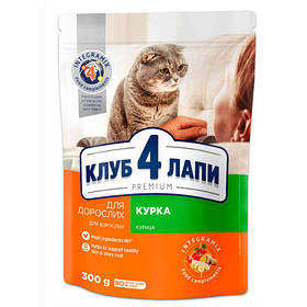 Сухой корм Клуб 4 Лапы Adult Cat Premium для взрослых кошек, с курицей, 300 г