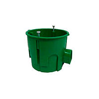 Коробка д/уст. розеток/вимик., бетон/цегла, D68, h 60мм, "е", наборна, зелена