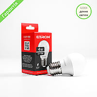 LED лампа ETRON G45 E27 4W 4200K 220V, лампа светодиодная 1-ELP-050