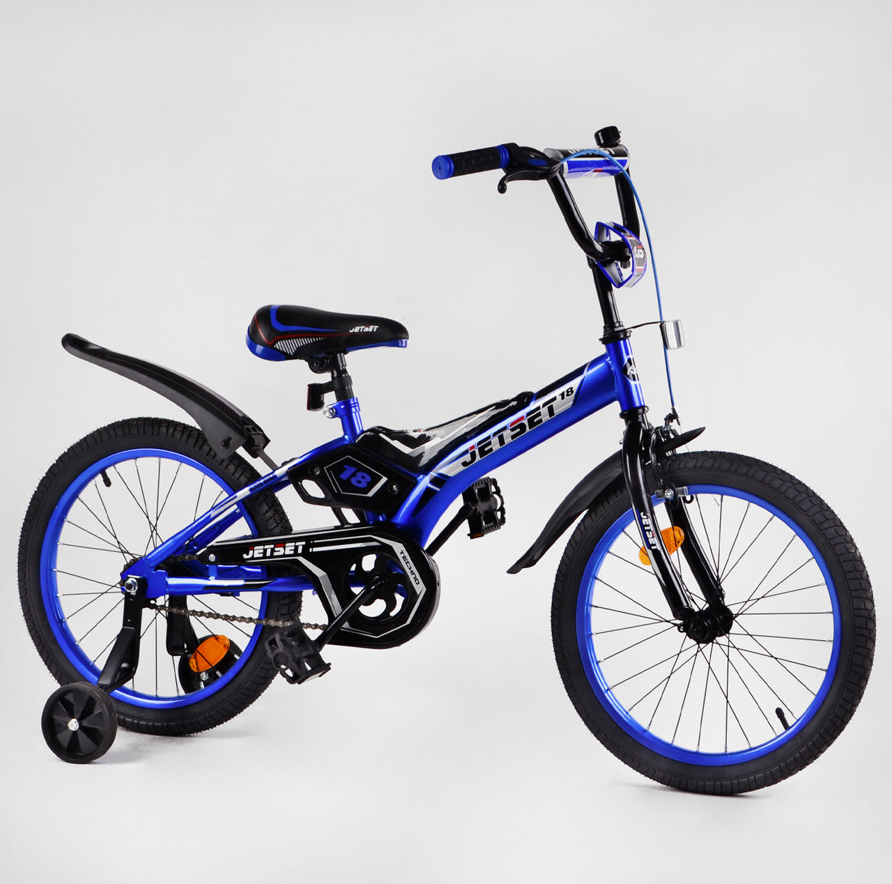 Велосипед 18" Дюймов 2-х Колёсный Синий Jet Set Ножной Тормоз, Звоночек ...