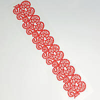 Сахарное кружево из гибкого айсинга Узор 19 - Сердечки (красное)