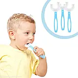 Дитяча U-подібна зубна щітка капа для дітей на 360 градусів блакитна (діаметр 4 см), фото 2