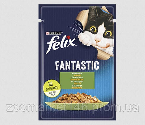 Felix Fantastic (Фелікс Фантастік) з кроликом, шматочки у желе, 85 г