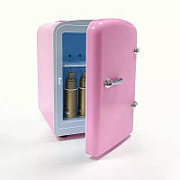 БЬЮТИ холодильник для косметики 4 л маленький косметический мини холодильник розовый переносной 12v