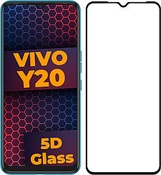 5D скло Vivo Y20 (Захисне Full Glue) (Виво У20)