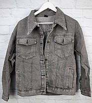 Дуже крута жіноча джинсова куртка з кишенями та принтом, фото 2