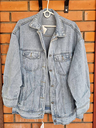 Куртка джинсова оверсайз із кишенями на ґудзиках, фото 1