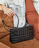 Женская сумка багет из экокожи через плечо, вечерний клатч на цепочке Луиза WeLassie Черный