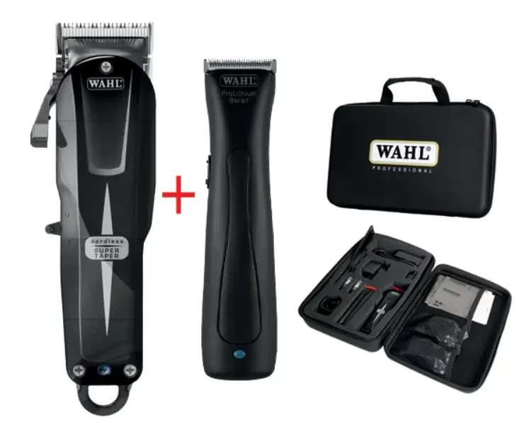 Набір машинок в кейсе Wahl Cordless Combo: Super Taper Cordless Black + Beret Stealth 08592-017