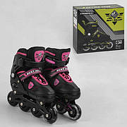 Ролики розсувні для дівчинки 20233-S Best Roller, розмір 31-34 колеса PU, рожеві