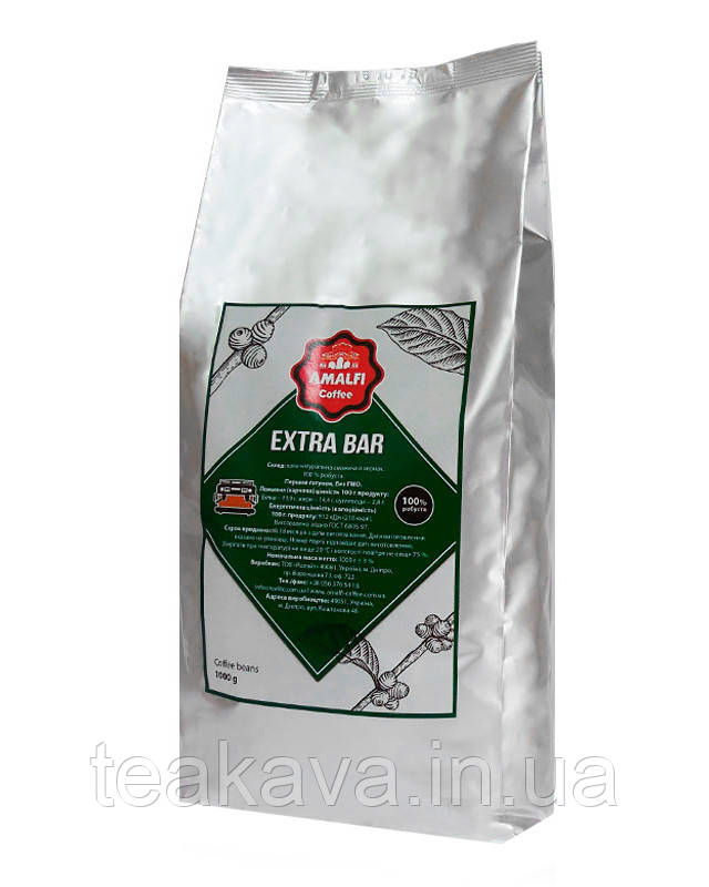 Кава в зернах Amalfi Extra Bar, 1 кг (100% робуста)