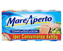 Тунець консервований в оливковій олії Mare Aperto 8шт*80г (Іспанія)