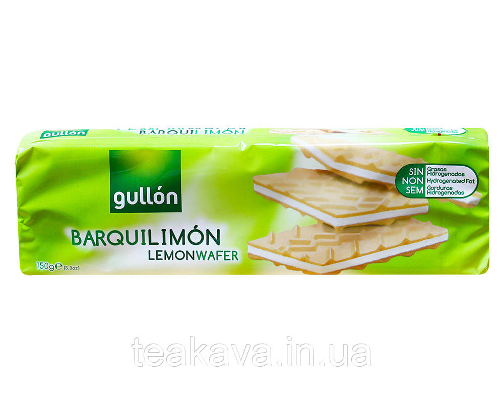 Вафлі з лимонною прошаркою GULON Barquilimon Lemon Wafer, 150 г