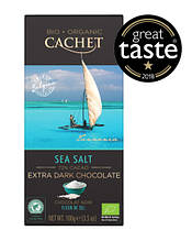Шоколад Cachet Bio Organic екстра чорний з морською сіллю 72%, 100 г