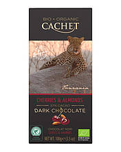 Шоколад Cachet Bio Organic чорний з вишнею та мигдалем 57%, 100 г