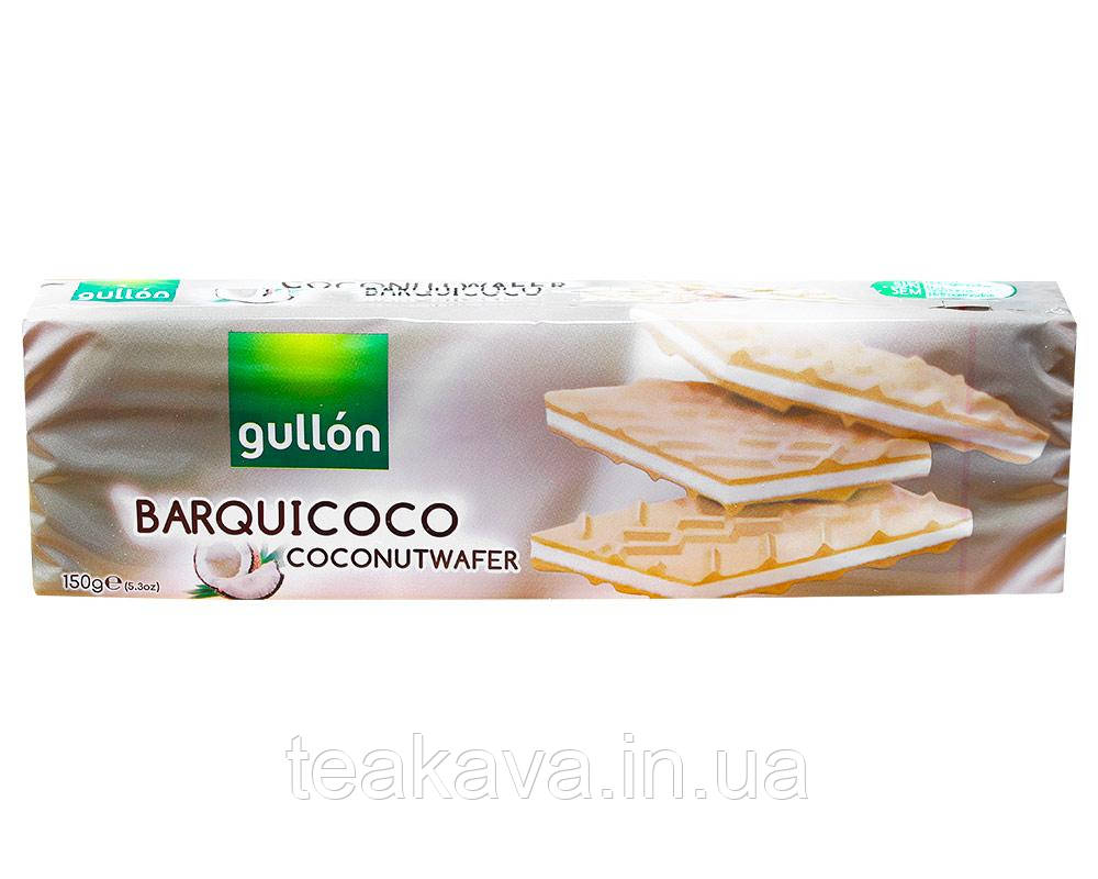 Вафлі з кокосовою прошаркою GULON Barquicco Coconut Wafer, 150 г