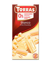 Шоколад білий без цукру, без глютену TORRAS 27%, 75 г