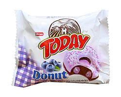 Пончик бісквітний чорничний Elvan TODAY DONUT BLUEBERRY, 50 г