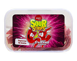 Конфети жувальні з смаком клубники JOUY & CO Sour Strips Stravberry Flavoured, 225 г