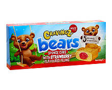 Пиріжне бисквітне Барні з полуничним кремом JOUY & CO Cravingz Bear Strawberry Cream, 225 г