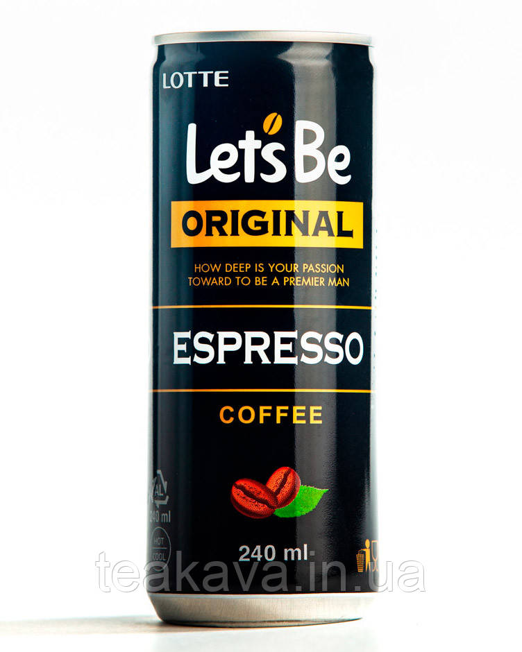 Напій кавовий негазований Let's Be Еспресо ЛОТТЕ, 240 мл (LET`S BE Original Espresso LOTTE)